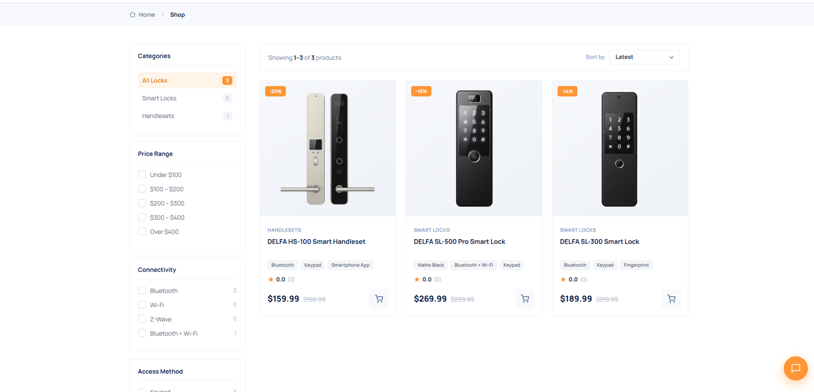 DELFA Smart Locks — E-Ticarət Platforması
